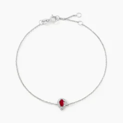 Bracelet Pluie D'Eclat Or Blanc Rubis Et Diamant
