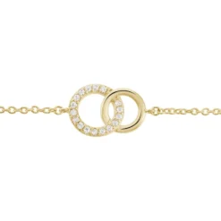 Bracelet Poeae Plaqué Or Jaune Oxyde De Zirconium