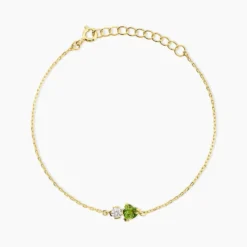 Bracelet Poem Argent Jaune Péridot Oxyde De Zirconium