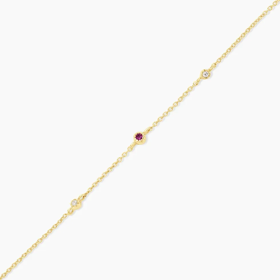 Bracelet Poem Argent Jaune Rhodolite Oxyde De Zirconium