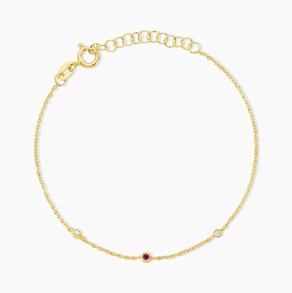 Bracelet Poem Argent Jaune Rhodolite Oxyde De Zirconium