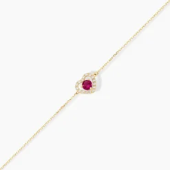 Bracelet Red Velvet Or Jaune Rhodolite Oxyde De Zirconiu