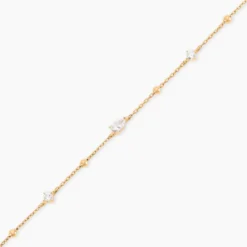Bracelet Scintillante Plaqué Or Jaune Oxyde De Zirconium