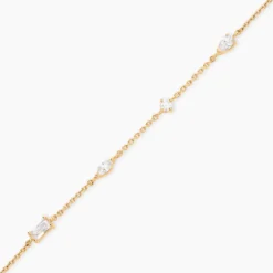 Bracelet Scintillante Plaque Or Jaune Oxyde De Zirconium