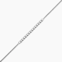 Bracelet Sidney Argent Blanc Oxyde De Zirconium Et Olivine