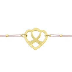 Bracelet Solidaire Lutte Contre Le Cancer Laiton Doré