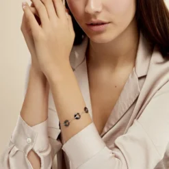 Bracelet Suzanne Argent Blanc Céramique Et Oxyde De Zirconium