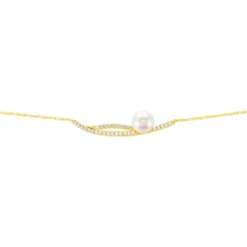 Bracelet Tesnimae Or Jaune Oxyde De Zirconium Et Perle De Culture