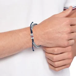 Bracelet Tommy Hilfiger Braided Metal Acier Blanc