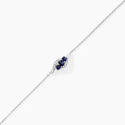 Bracelet Trinitie Or Blanc Saphir Diamant