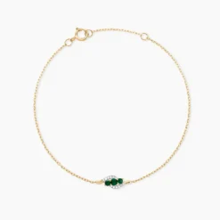 Bracelet Trinitie Or Jaune Emeraude Diamant