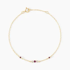 Bracelet Valora Or Jaune Rhodolite Oxyde De Zirconium