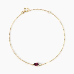 Bracelet Valora Or Jaune Rhodolite Oxyde De Zirconium