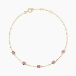 Bracelet Veasna Or Jaune Améthyste