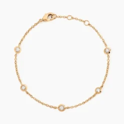 Bracelet Violette Plaqué Or Jaune Oxyde De Zirconium