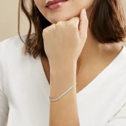 Bracelet Zoubeida Argent Blanc