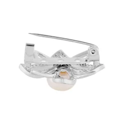 Broche Bonifacio Argent Blanc Oxyde De Zirconium