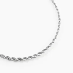 Chaine Cordelia Maille Corde Or Blanc