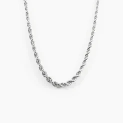 Chaine Cordelia Maille Corde Or Blanc