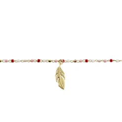 Chaine De Cheville Plaqué Or Jaune Mica Perles De Miyuki