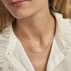 Chaine Tamsina Argent Blanc
