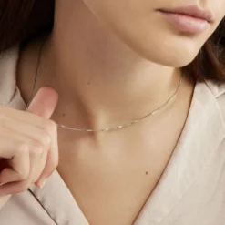 Chaîne Alyze Argent Blanc