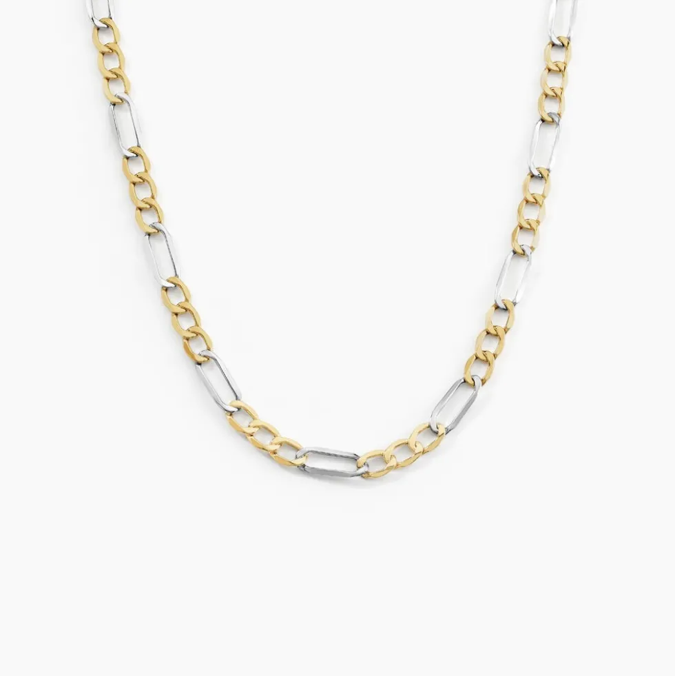 Chaîne Cameo Maille Alternee 1/3 Or Bicolore