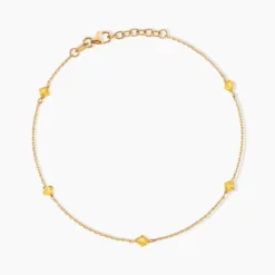 Chaîne De Cheville Edvina Plaqué Or Jaune Cristaux De Swarovski