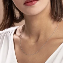 Chaîne Igoa Maille Forçat Diamantee Or Blanc