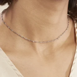 Chaîne Imanie Maille Singapour Or Blanc