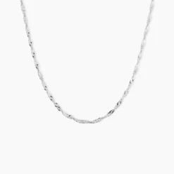 Chaîne Imanie Maille Singapour Or Blanc