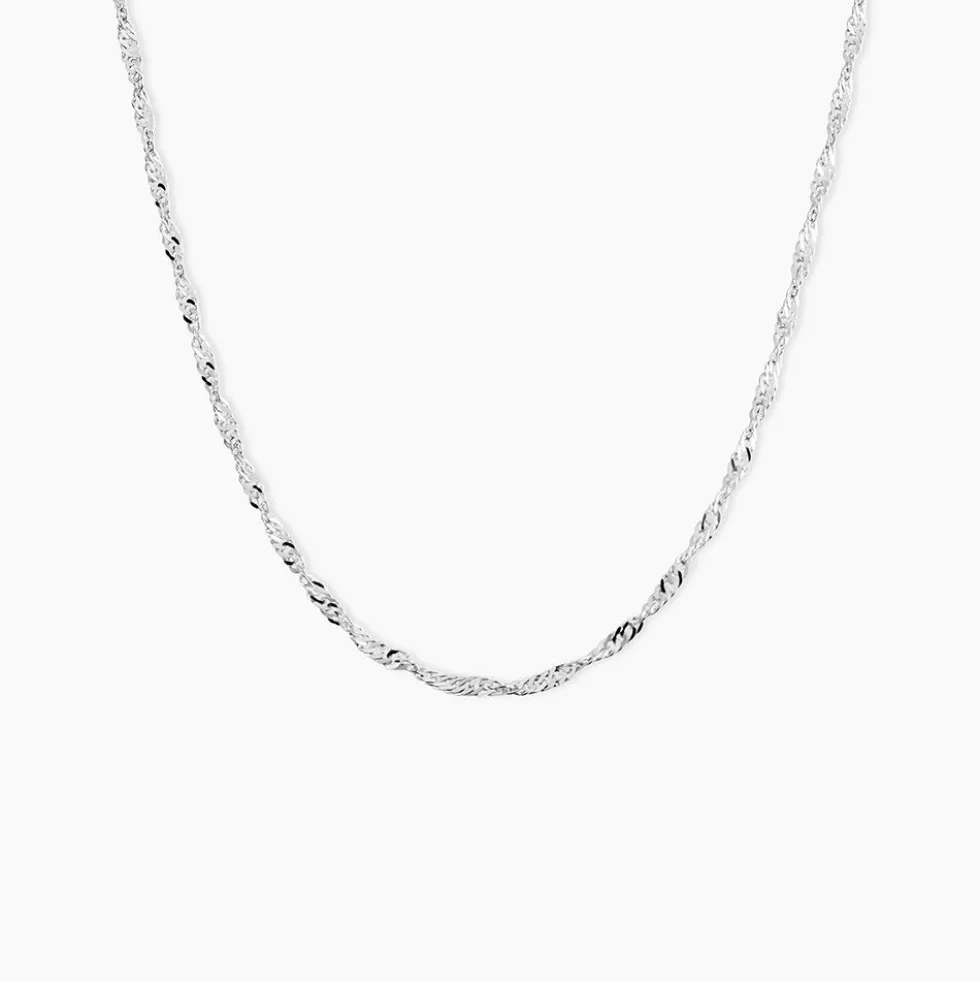 Chaîne Imanie Maille Singapour Or Blanc