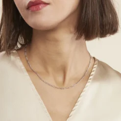 Chaîne Judicaelle Maille Alternée 1/3 Or Blanc