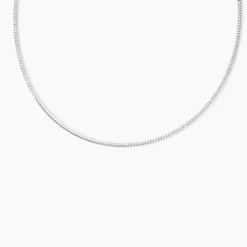 Chaîne Kassie Maille Omega Argent Blanc