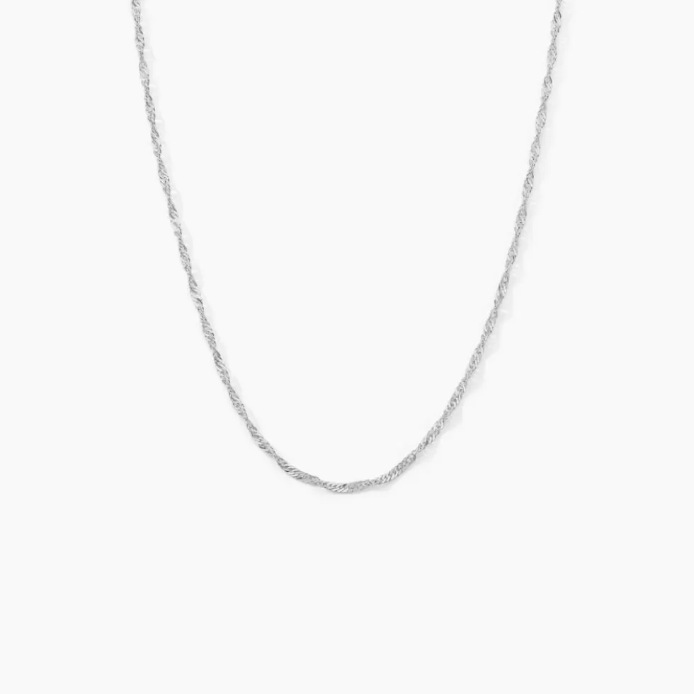 Chaîne Ons Maille Singapour Or Blanc