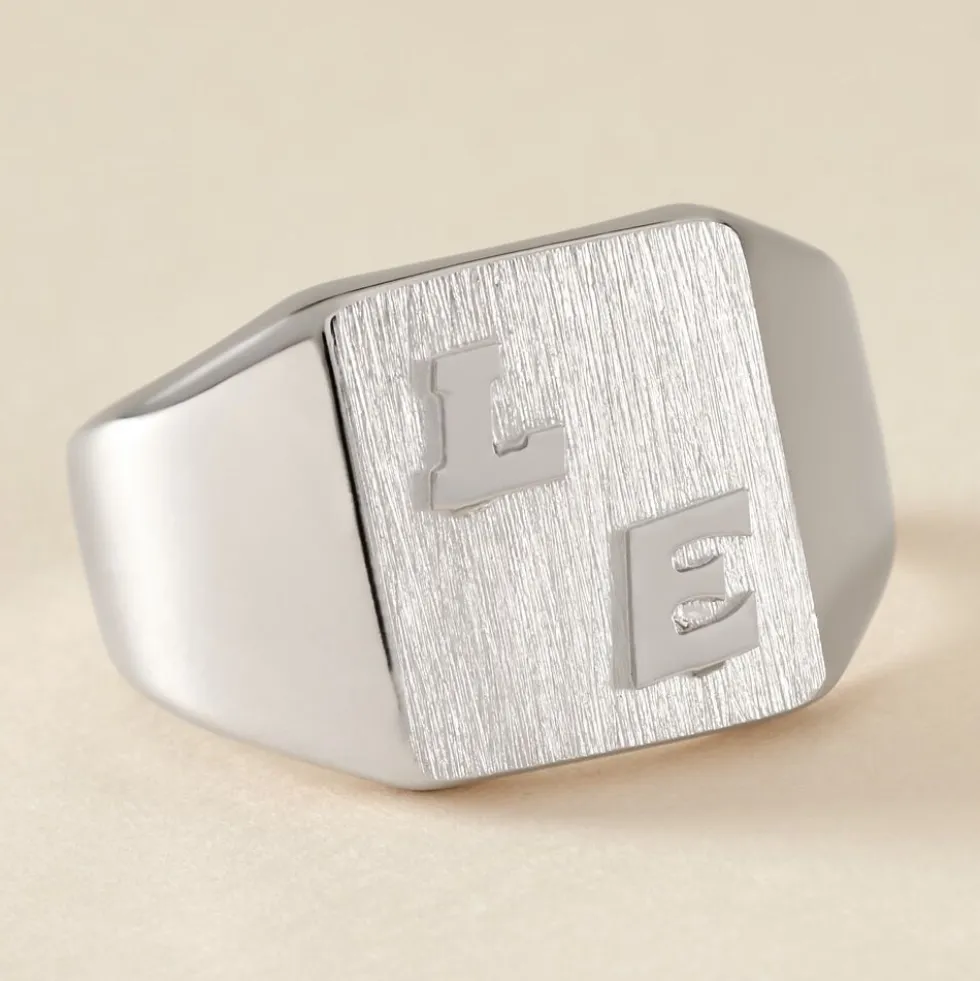 Chevaliere Argent Blanc Gringoire Carree