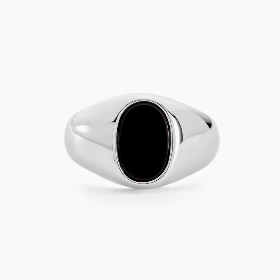 Chevalière Amaurie Argent Blanc Onyx