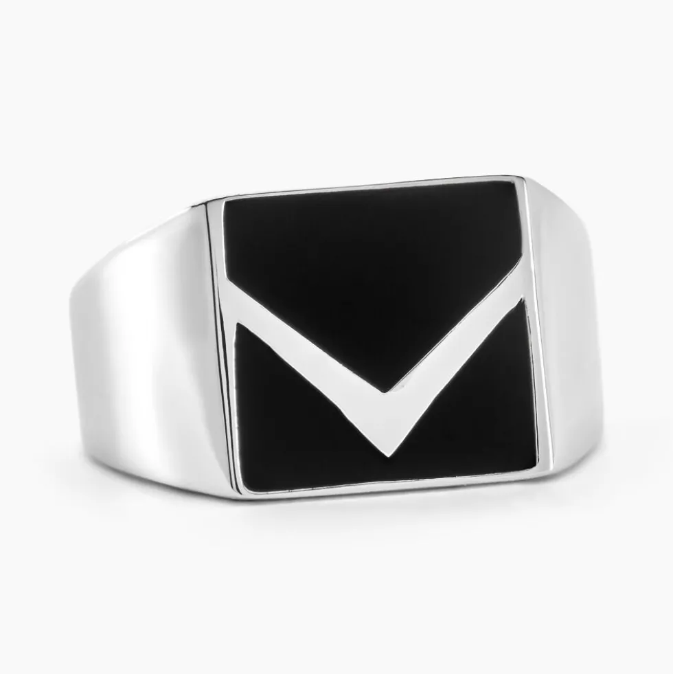Chevalière Argent Blanc Christoffer Email