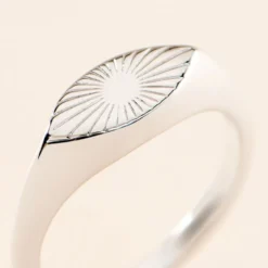 Chevalière Dalia Argent Blanc