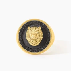 Chevalière Guess Lion King Acier Doré