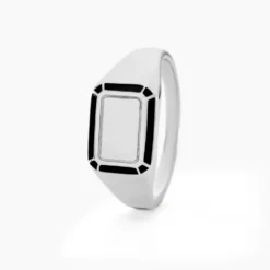 Chevalière Manny Argent Blanc