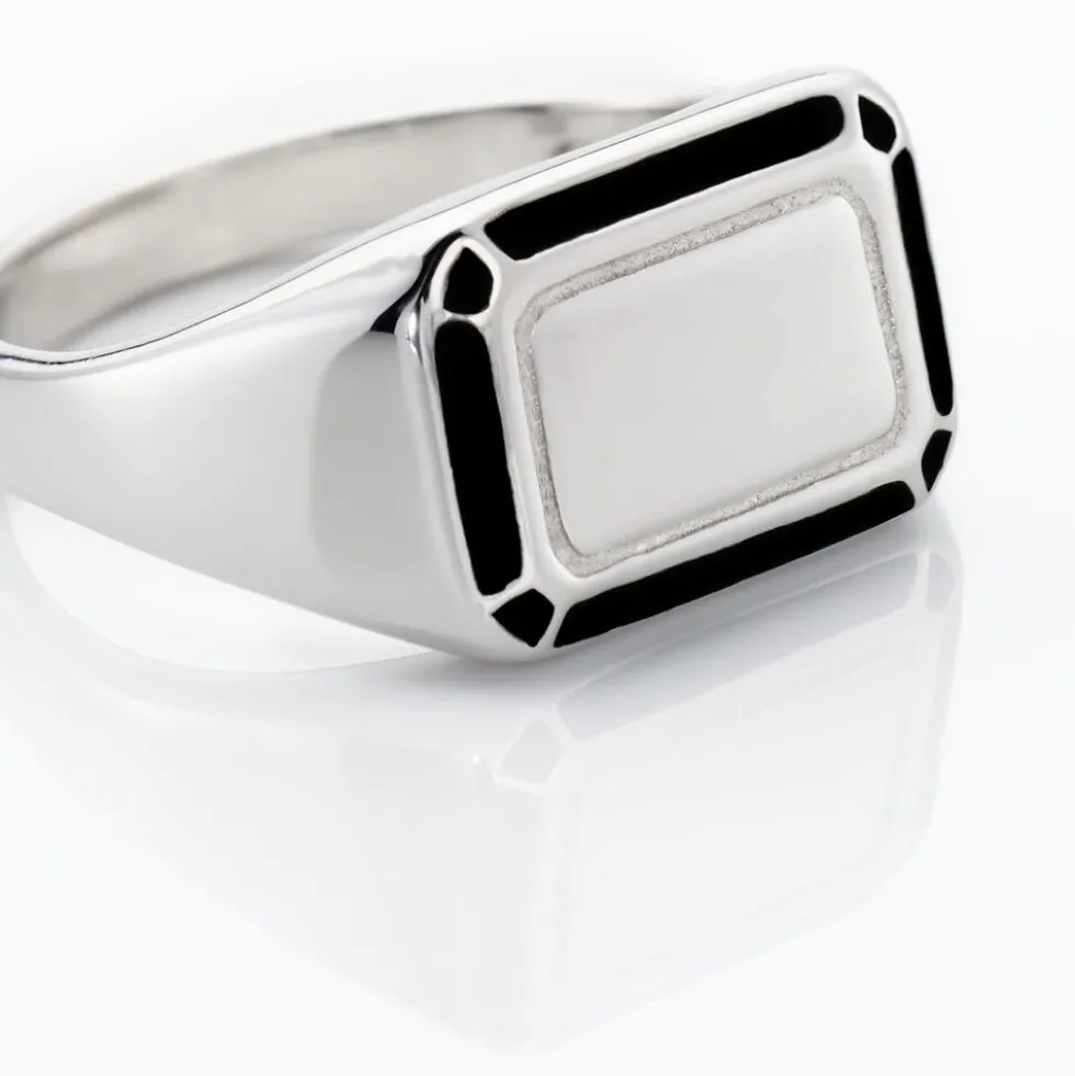 Chevalière Manny Argent Blanc
