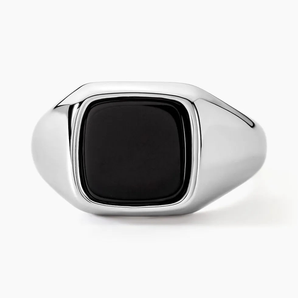 Chevalière Renelia Argent Blanc Blanc Onyx