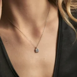 Collier Adrienne Or Blanc Oxyde De Zirconium