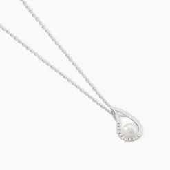 Collier Akiko Argent Blanc Perle De Culture Et Oxyde De Zirconium