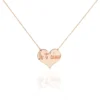Collier Albizia Coeur Message Or Rose