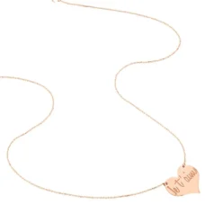 Collier Albizia Coeur Message Or Rose