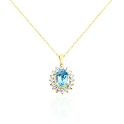 Collier Allande Or Jaune Topaze Et Oxyde De Zirconium