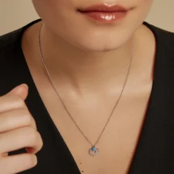 Collier Alvie Argent Blanc Turquoise