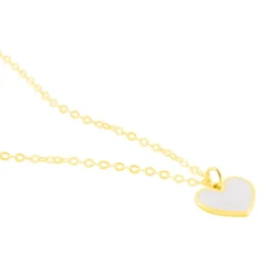Collier Amaryllis Coeur Or Jaune Nacre